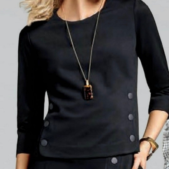 CAbi #3232 Ponte Knit In Black Utility Top Size S - Picture 2 of 10